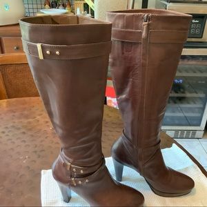 Cole Haan, all leather 18.5in tall boots.